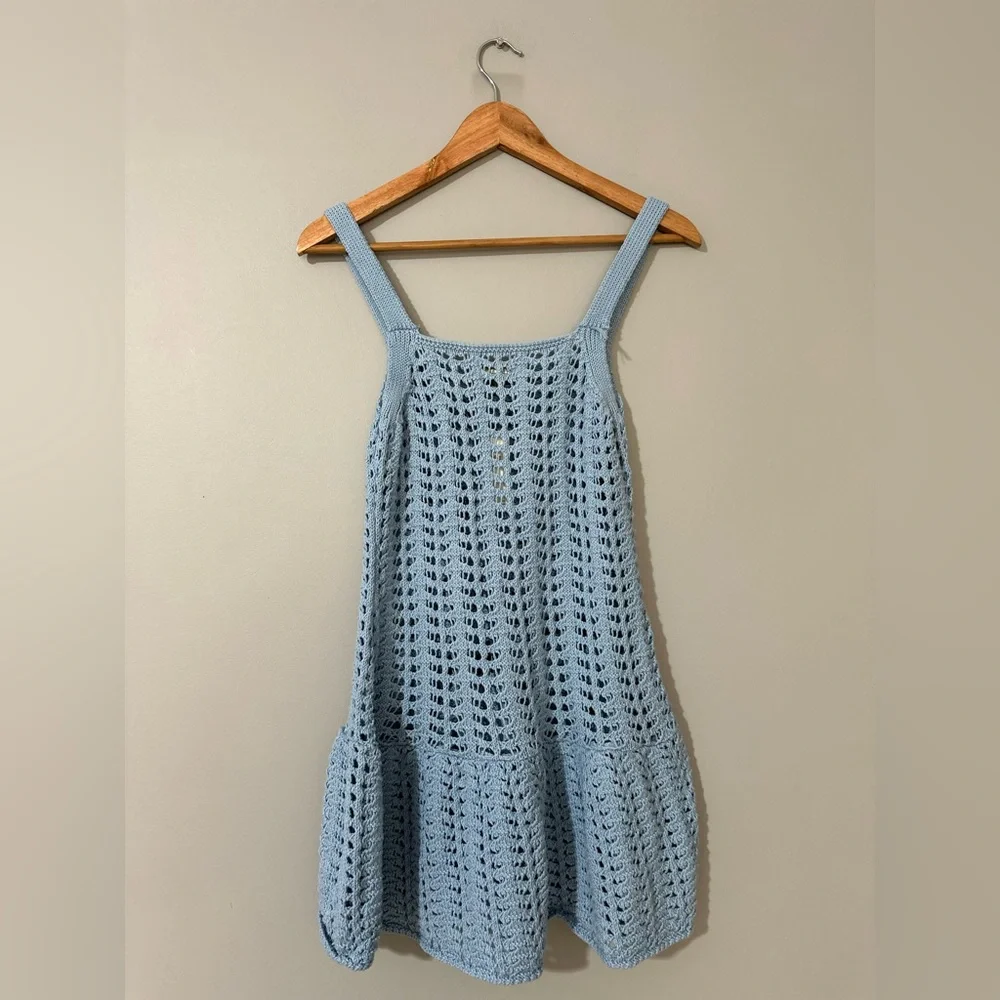 Anthropologie Celandine Blue Crochet Swim Cover-Up - Picture 7 of 10